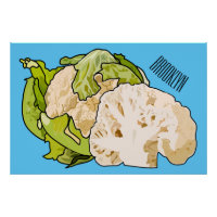 Cauliflower cartoon illustration