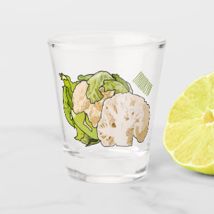 Cauliflower cartoon illustration shot glass