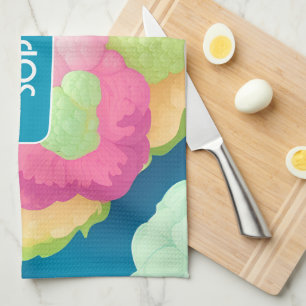 Cauliflower Floral Colourful Personalised Pattern Tea Towel