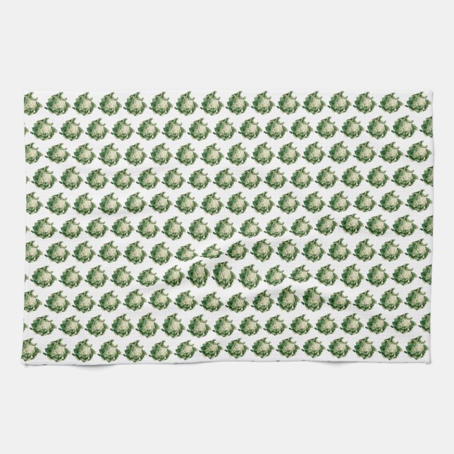 Cauliflower pattern tea towel (Horizontal)