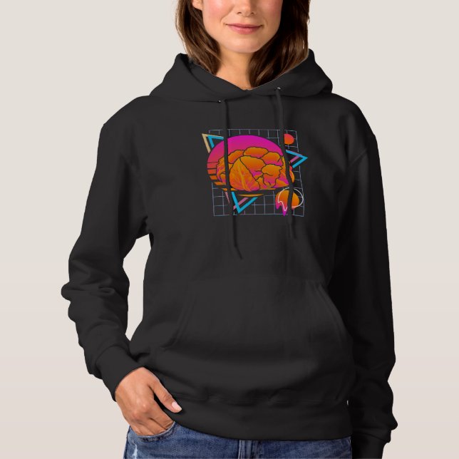 Cauliflower Retro 80s Style Vintage Vegetable Hoodie (Front)