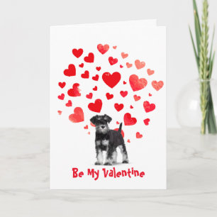 Cause I Woof Love You Min Schnauser Dog Valentine Holiday Card