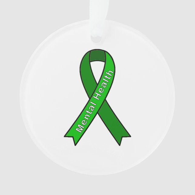 Cause Ribbon Mental Health Ornament (Front)