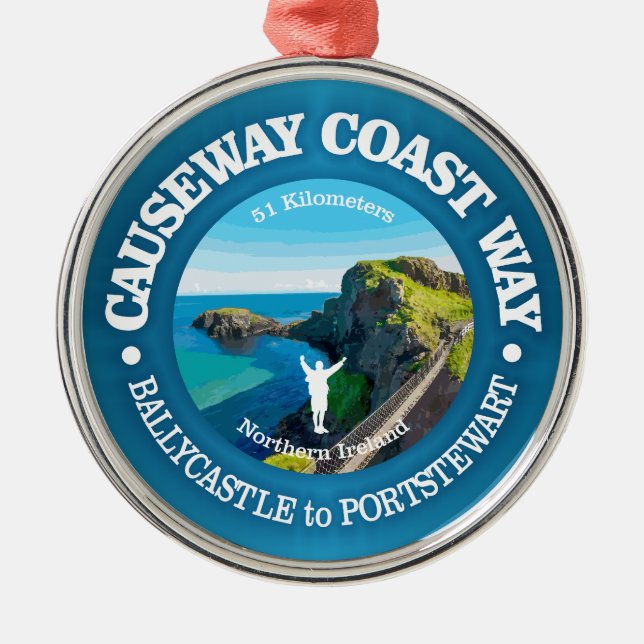 Causeway Coast Way (rd) Metal Ornament (Front)
