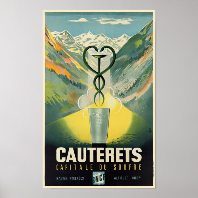 Cauterets France Vintage Poster (Front)
