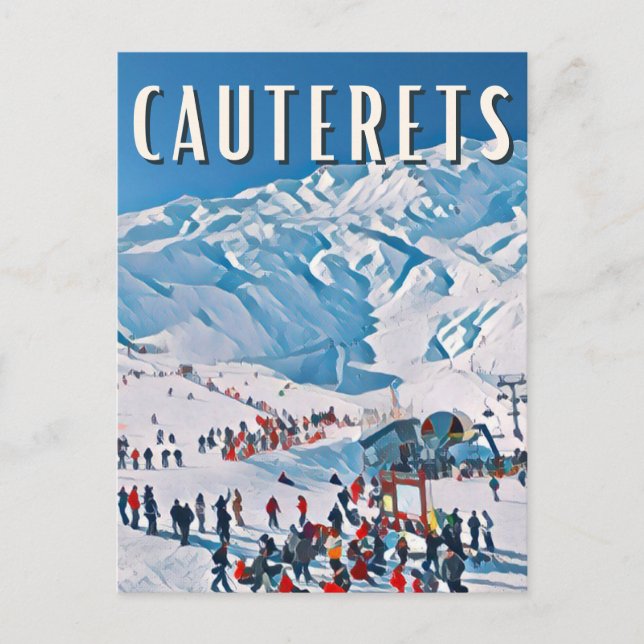 Cauterets Ski resort Postcard (Front)