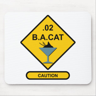 Caution: .02 B. A. Cat Mouse Pad