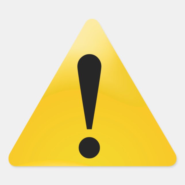Caution Alert Yellow Triangle Sticker (Front)