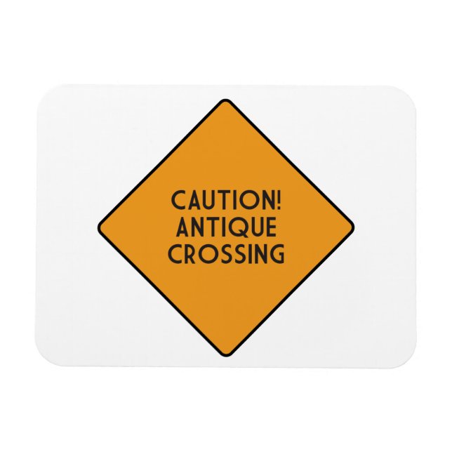 Caution! Antique Crossing Magnet (Horizontal)