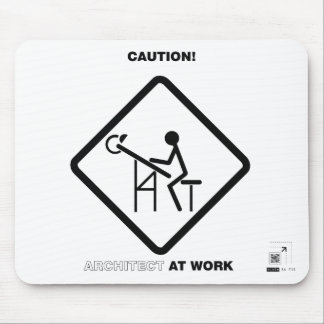 Caution Architect at Work Mouse Pad