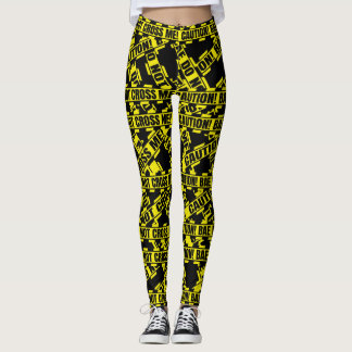 Caution Bae Don't Cross Me Tape design leggings