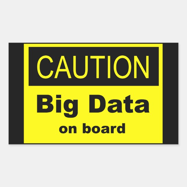 Caution Big Data On Board Rectangular Sticker (Front)