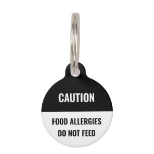 Caution Black white Name safety Info custom dog Pet Tag