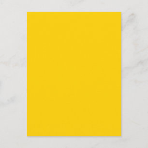 Caution Bright Yellow Solid Trend Colour Postcard