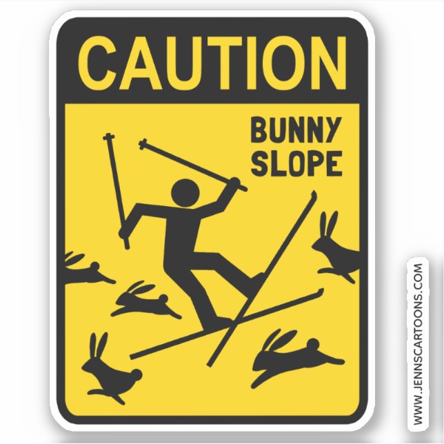 Caution Bunny Slope Ski Humour Funny Skier (Front)