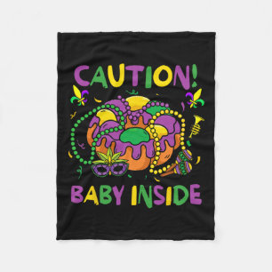 Caution Byby Funny Mardi Gras Parade Carnaval Fleece Blanket