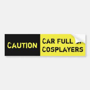 Caution Car Full Of Cosplayers Bumper Sticker