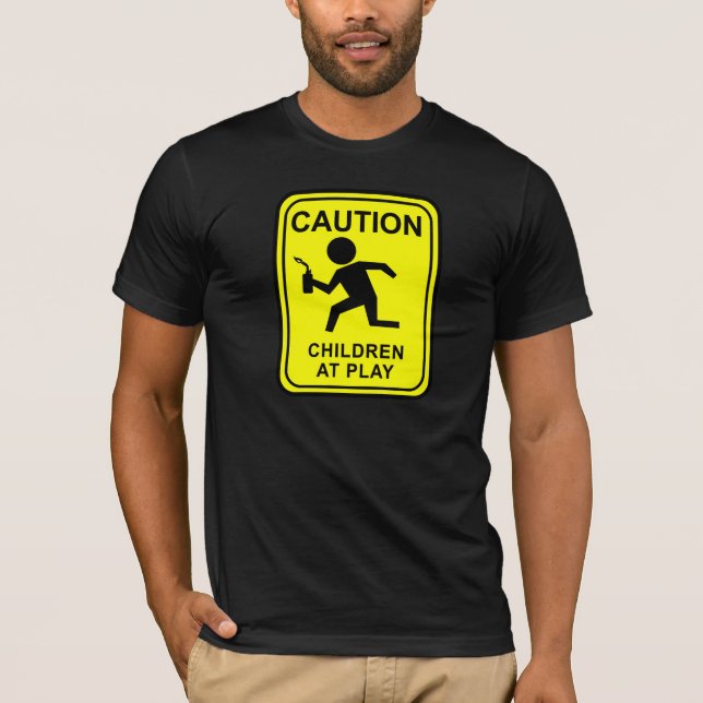 Caution Children at Play - torch runner T-Shirt (Front)