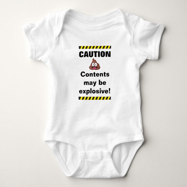Caution Contents may be explosive! Baby Bodysuit (Front)