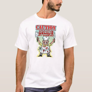 'CAUTION Creative Genius at Work' T-Shirt