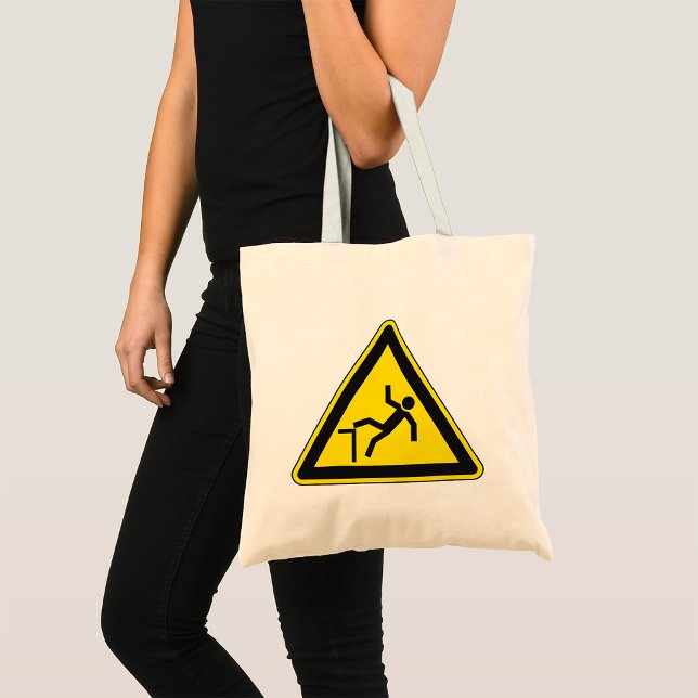 Caution Curb Pedestrian Sign Tote Bag (Creator Uploaded)