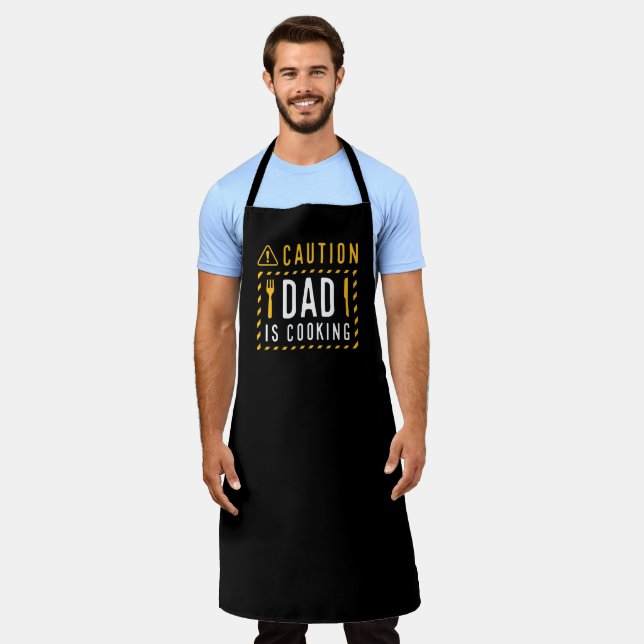 Caution Dad Is Cooking Apron (Worn)