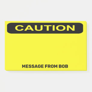 Caution Dayglow Yellow Personalise 10 x 6 Post-it Notes