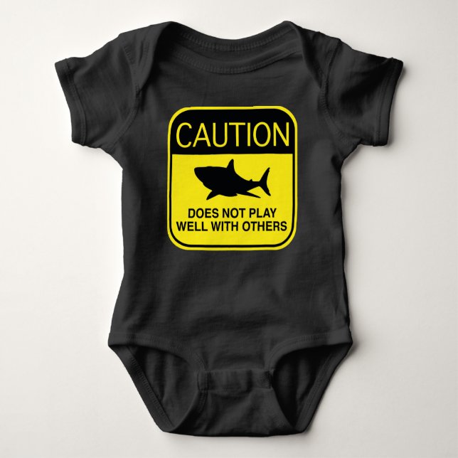 Caution – Does Not Play Well With Others Baby Bodysuit (Front)