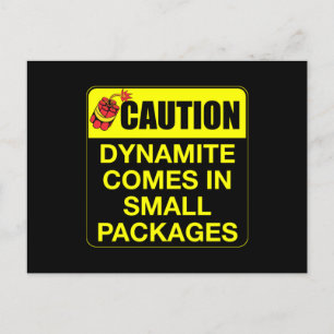 Caution Dynamite Comes In Small Packages Kids Postcard