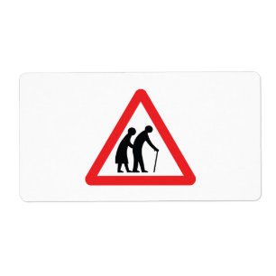 CAUTION Elderly People - UK Traffic Sign