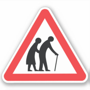 CAUTION Elderly People - UK Traffic Sign
