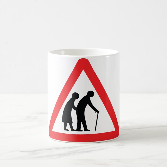 CAUTION Elderly People - UK Traffic Sign Coffee Mug (Center)