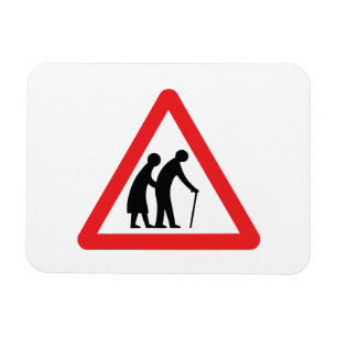 CAUTION Elderly People - UK Traffic Sign Magnet