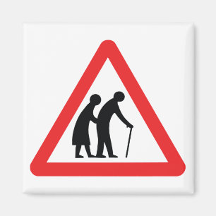 CAUTION Elderly People - UK Traffic Sign Magnet