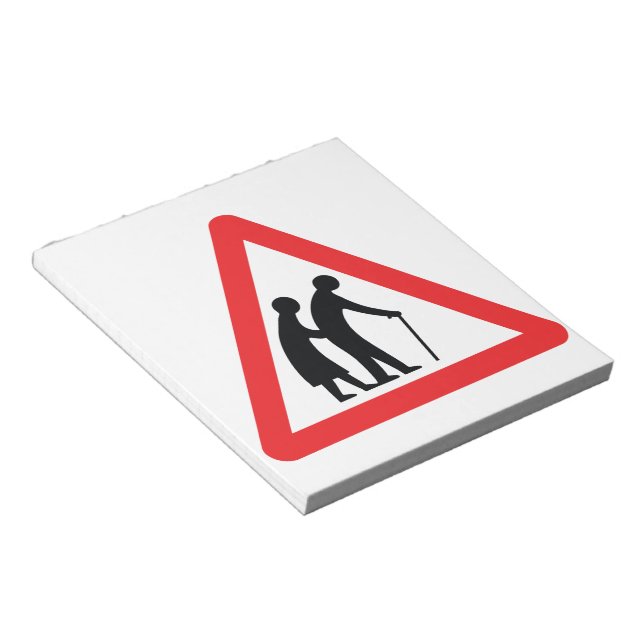 CAUTION Elderly People - UK Traffic Sign Notepad (Angled)