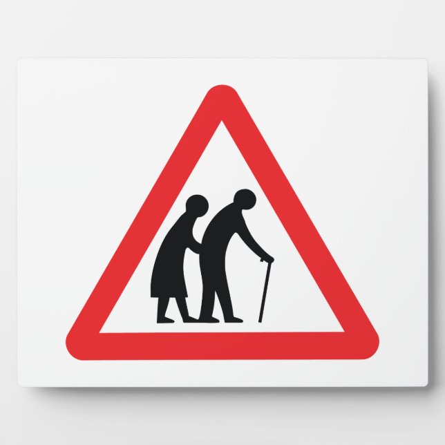 CAUTION Elderly People - UK Traffic Sign Plaque (Front)