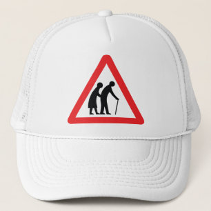 CAUTION Elderly People - UK Traffic Sign Trucker Hat