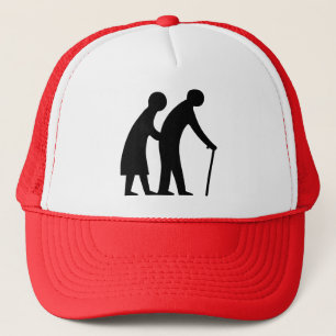 CAUTION Elderly People - UK Traffic Sign Trucker Hat