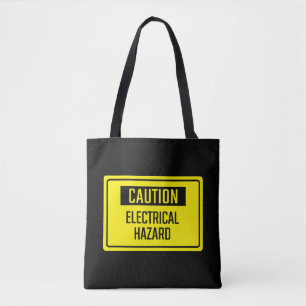 Caution Electrical Hazard Sign Tote Bag