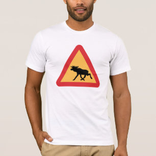 Caution Elks, Traffic Sign, Sweden T-Shirt