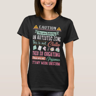 Caution Entering Artistic Zone Scrapbook T-Shirt