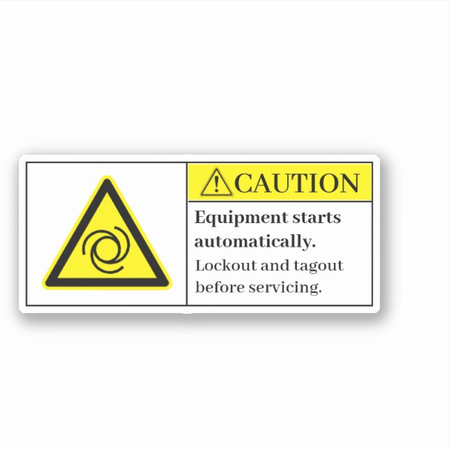 Caution Equipment Starts Automatically Label (Front)