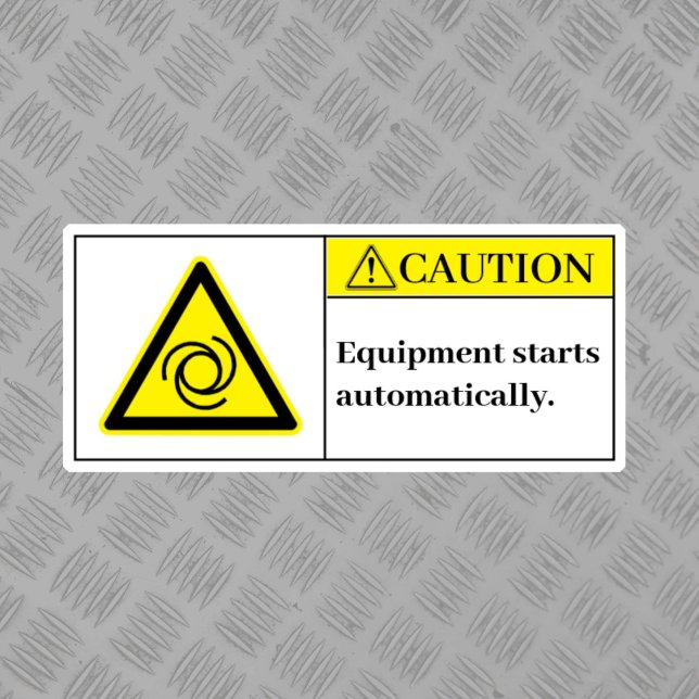 Caution Equipment Starts Label (Creator Uploaded)