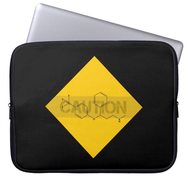 Caution: Fluoxetine Laptop Sleeve (Front)