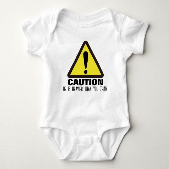Caution! Funny First Birthday party Invitation Baby Bodysuit (Front)