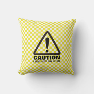 Caution! Funny First Birthday party Invitation Cushion