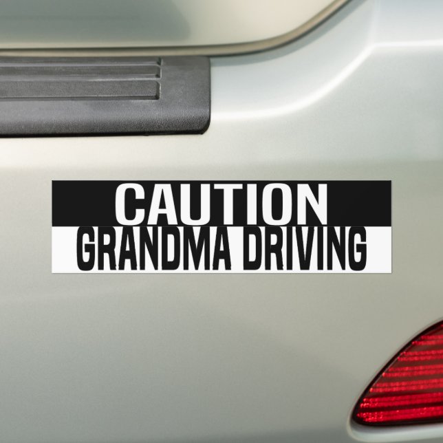 caution Grandma Driving Bumper Sticker (On Car)