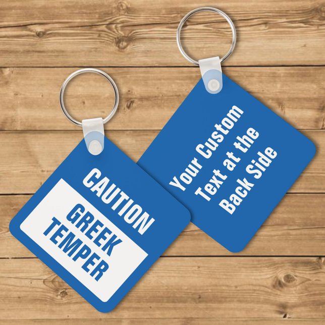 Caution Greek Temper Keychain (Creator Uploaded)