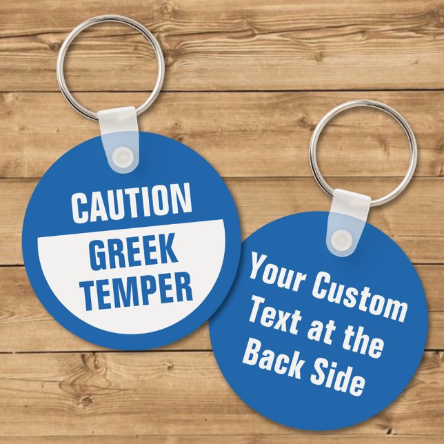 Caution Greek Temper Keychain (Creator Uploaded)