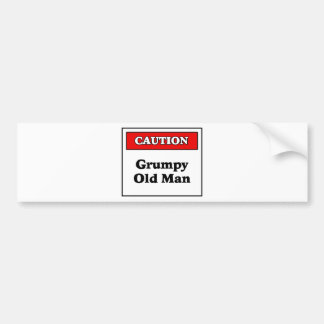 Caution Grumpy Old Man Bumper Sticker